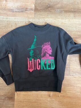 abercrombie kids grey Wicked Graphic Sweatshirt with Green and Pink Print